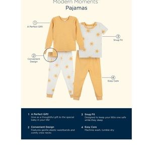 Modern Moments by Gerber Baby & Toddler Snug-Fit Cotton Pajamas, 4-Piece